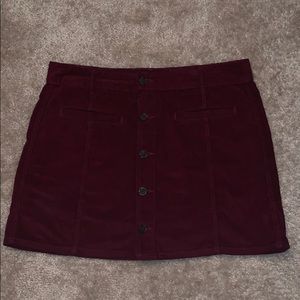 AE Cranberry Corduroy Skirt